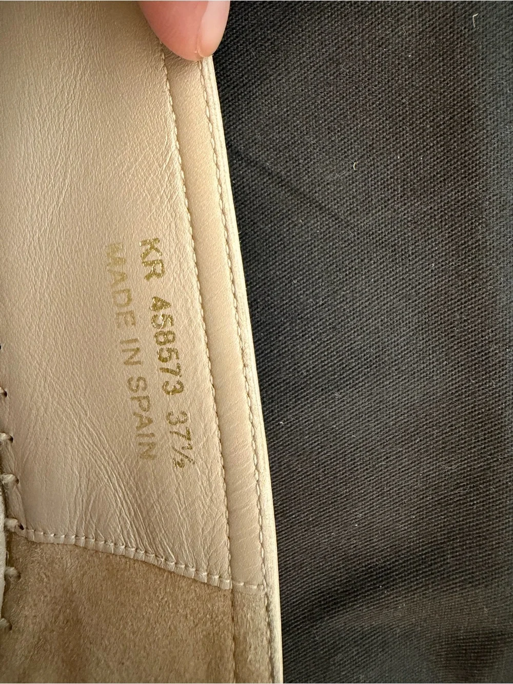 Saint Laurent Beige Leather Espadrille Slip-Ons with YSL Logo 37.5 / 7-7.5